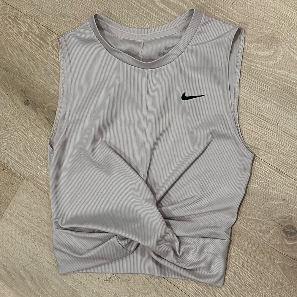 Nike Gray Muscle Tee Crop Fitted